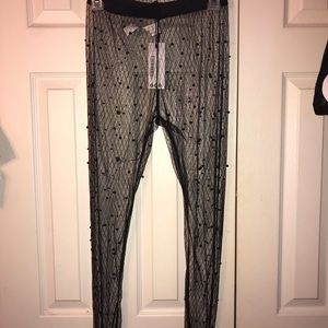Boohoo Sheer Mesh Bedazzled leggings